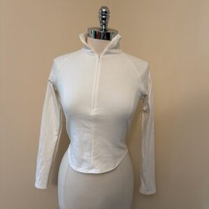 The Line By K White Fion 1/2 Zip Top S-M